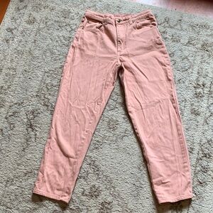 Women's Pink High-Rise Straight Jeans